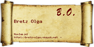 Bretz Olga névjegykártya